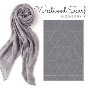 Stella & Dot Westwood scarf - grey and gold - DOVE GREY